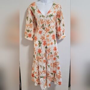 XL Dress Addict 100% Cotton Floral Cottagecore Loose Flowy Oversized Sustainable